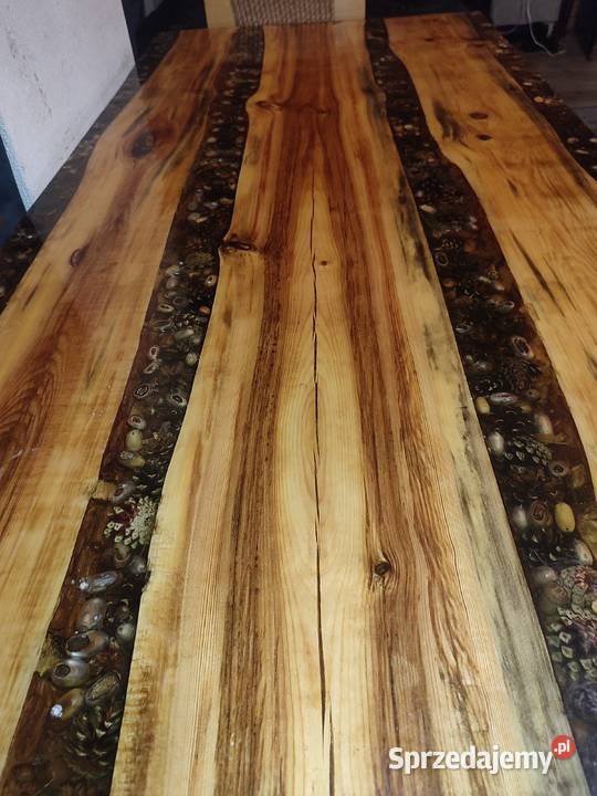 Unikalny ręcznie robiony stół z żywicą wielkopolskie