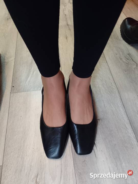 41 Czarne czółenka wieczorowe z odkrytą piętą Kraków sprzedam