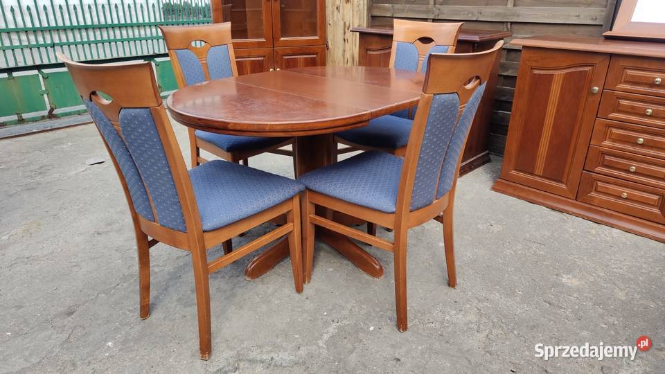 Komplet KLOSE stół okrągły rozkładany 4 krzesła Warszawa sprzedam
