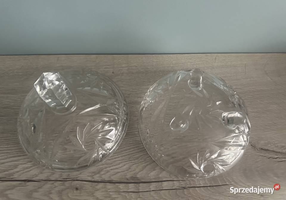 Bombonierka duża kryształ z lat 50tych Porcelana i szkło