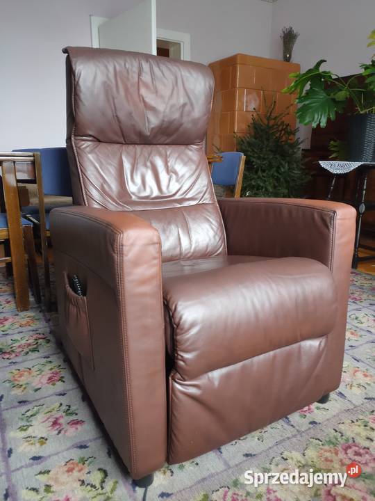 Fotel skórzany rozkładany elektryczny na pilota Fotele Lubliniec sprzedam