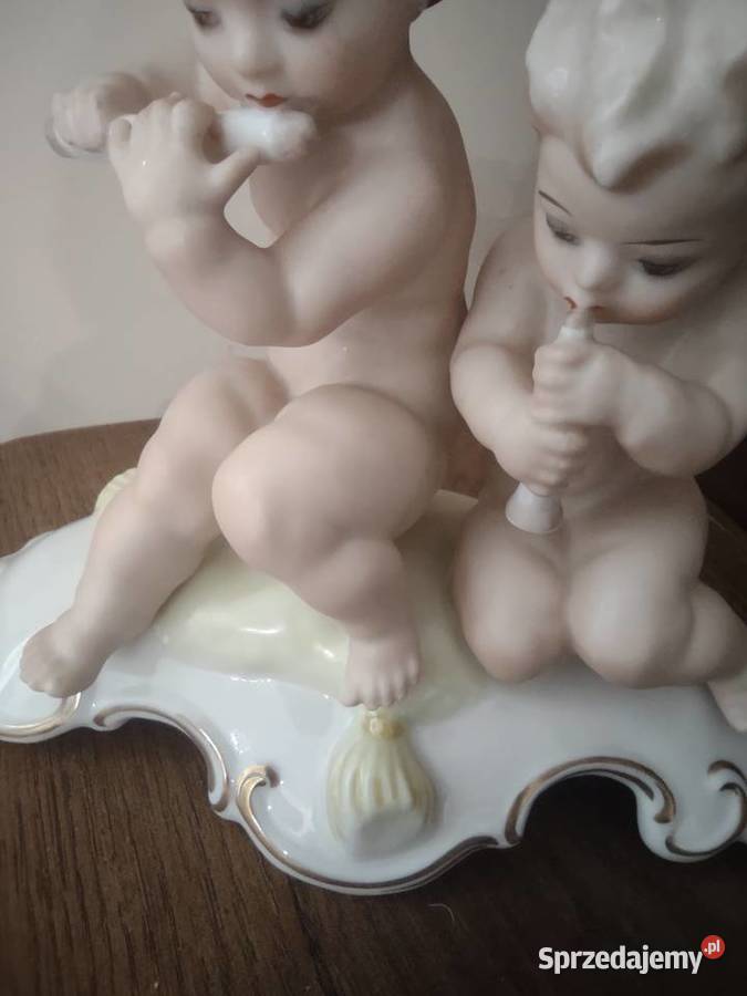 Stara porcelana muzykanci putto amorki Porcelana i szkło wielkopolskie
