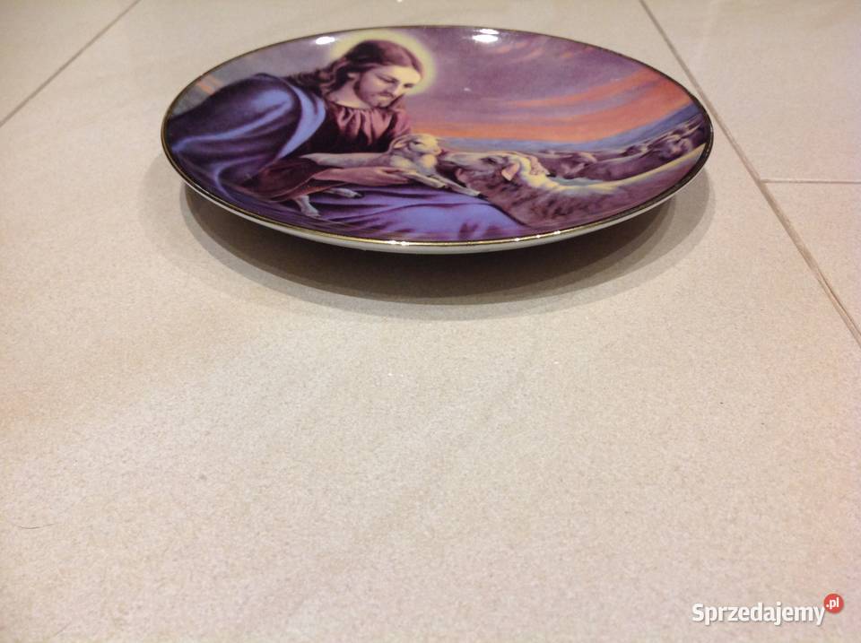 Porcelanowy Talerz Ozdoby z Jezusem NRD GDR na Nowa Sól