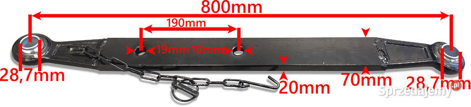 2x CIĘGŁO DOLNE RAMIĘ DŹWIGNIA 800mm URSUS C360 Solec Kujawski