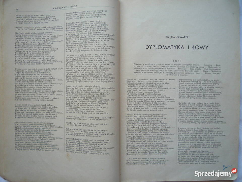 Pan Tadeusz A Mickiewicz Stara Książka 1945r miękka Szczecin