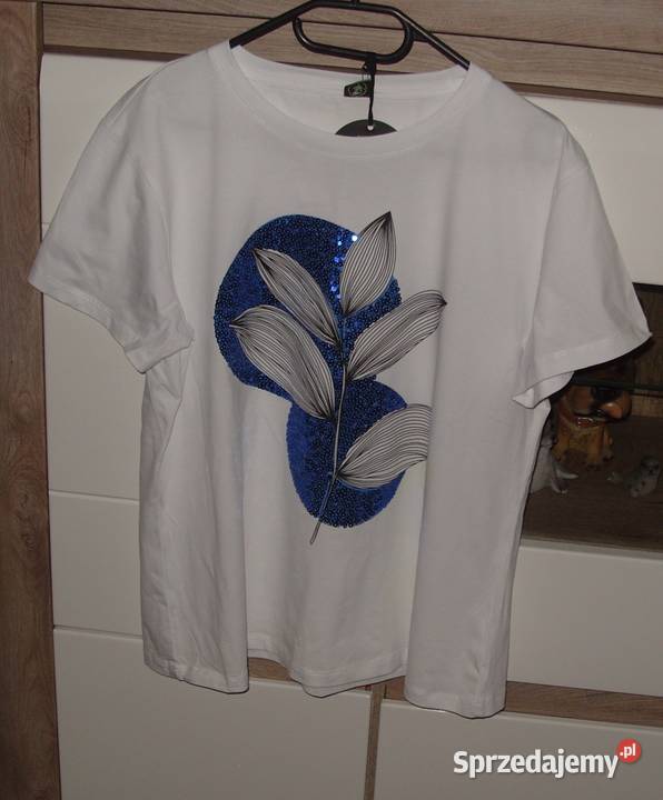 Tshirt CHABROWE Liście cekiny r LXL