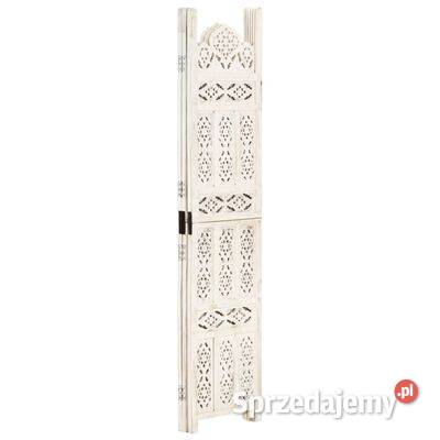 vidaXL Parawan 3panelowy rzeźbiony biały 120x165 Warszawa