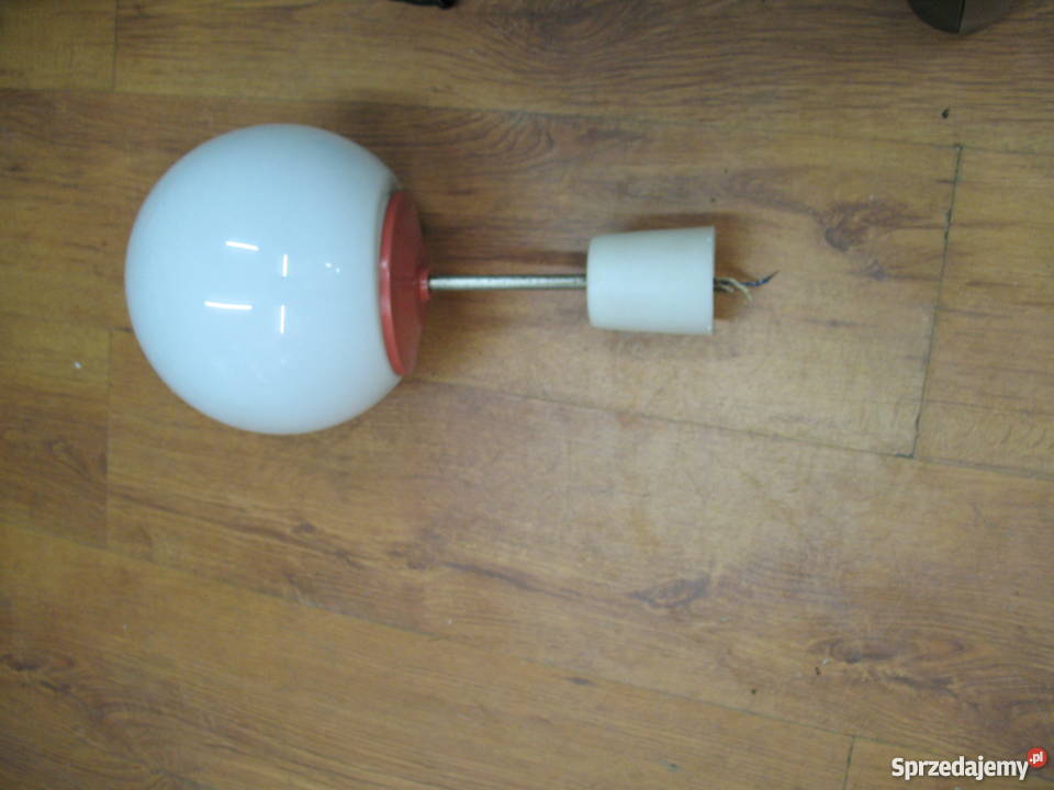 Lampa kula z PRL biały Żory
