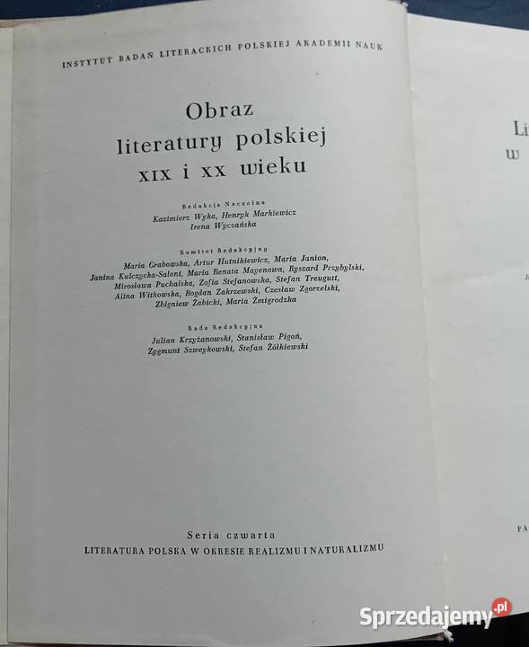 Literatura polska w okresie realizmu i Antykwariat Koźminek sprzedam