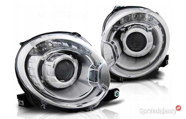Lampy Reflektory Fiat 500 07 Soczewki Chrom Depo osobowe Gdańsk