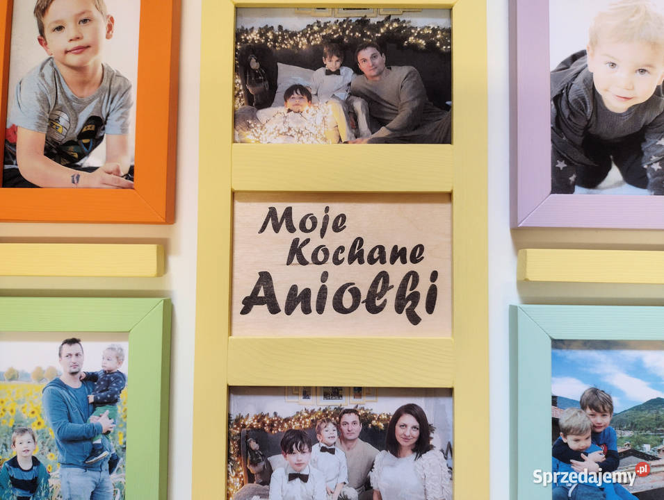 Drewniana Multirama Ramka Na 12 Zdjęć 10x15 Poznań
