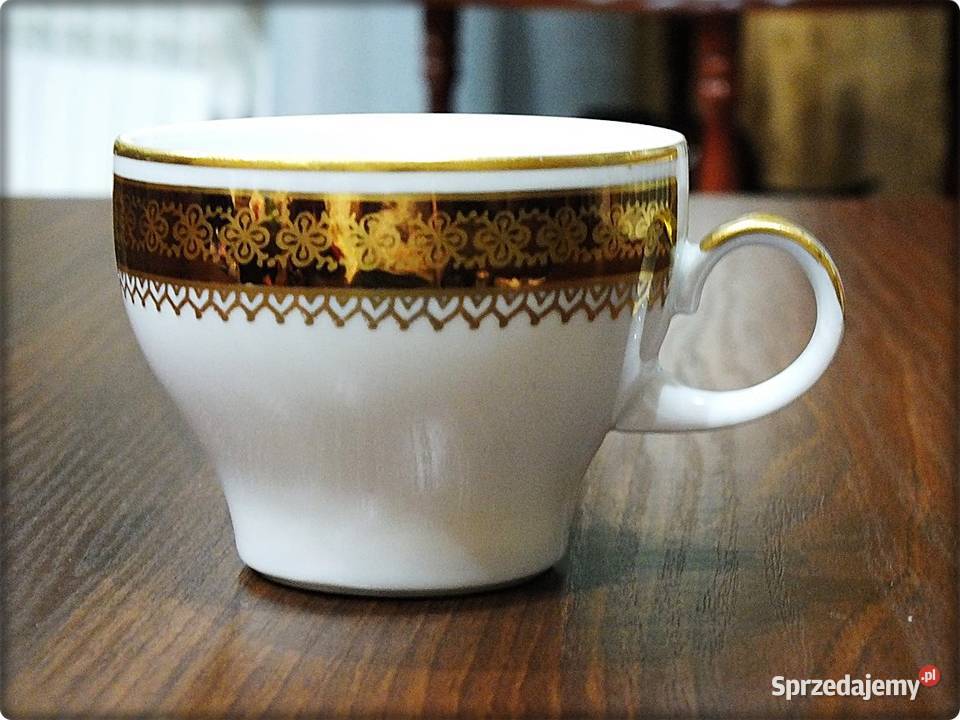 Filiżanka KAHLA porcelana złoty pasek Stan Żary