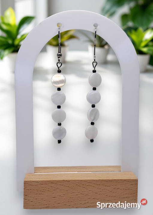 Komplet bransoletka i kolczyki z masy perłowej Zestawy biżuterii Warszawa sprzedam