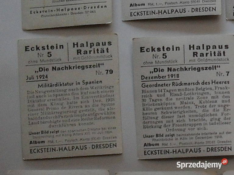 Niemieckie karty tytoniowe papierosowe 38 sztuk dolnośląskie Wrocław