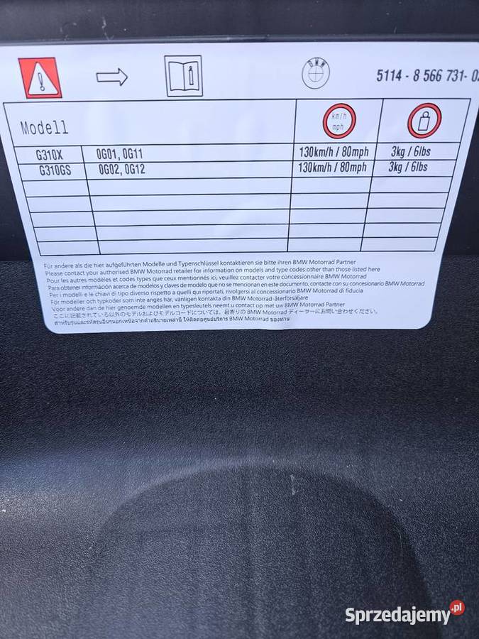 Bmw G310 k02 k03 kufer centralny top case light Nowy Tomyśl