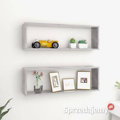 vidaXL Półki ścienne kostki 2 szarość betonu Warszawa sprzedam