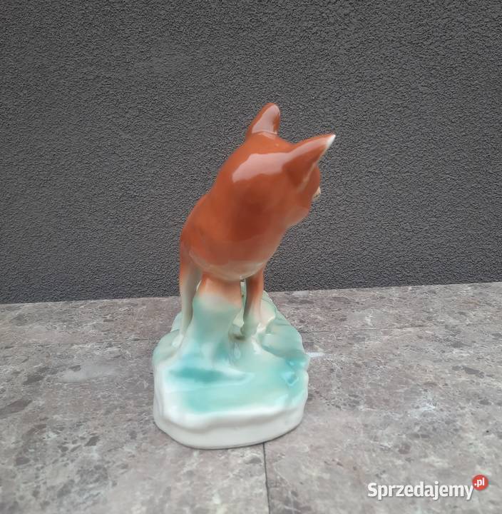 Stara figurka Lis Chodzież porcelit ręcznie Tczew