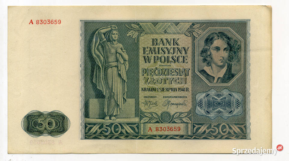 Stary banknot 50 z 1941 r Radom