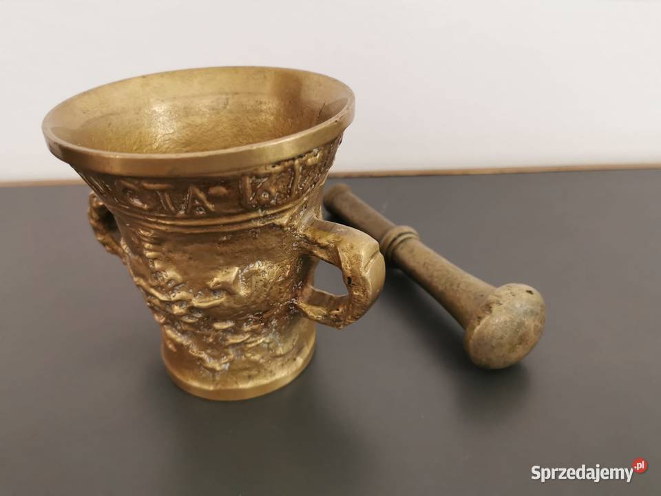 Moździerz Stary Masywny moździerz mosiężny Rzeszów