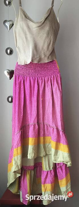 Spódnica BOHO asymetryczna 5 kolorów z jedwabiu Białystok