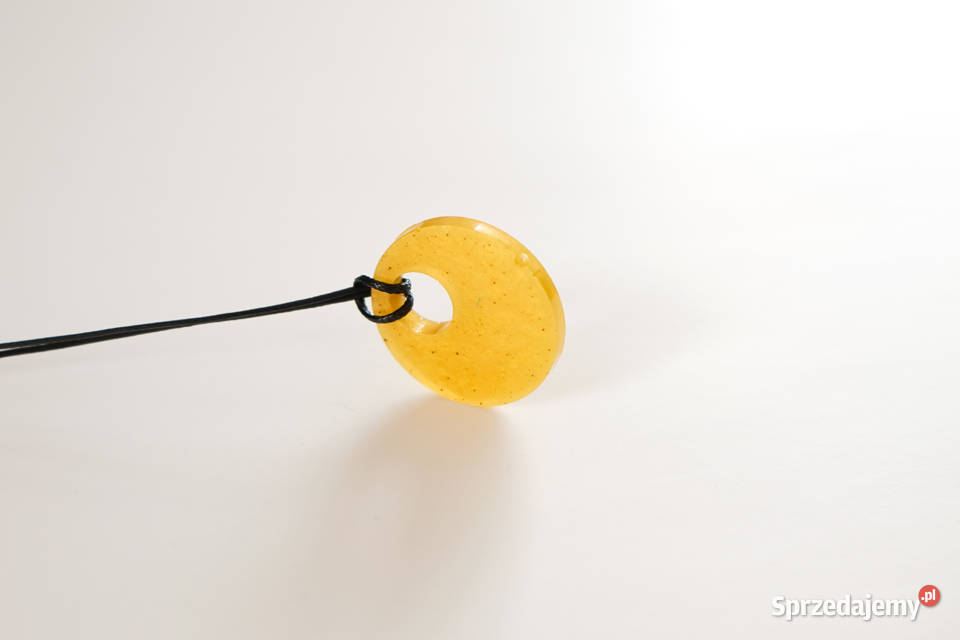 Okrągły złoty wisiorek z żywicy średnica 25 Warszawa