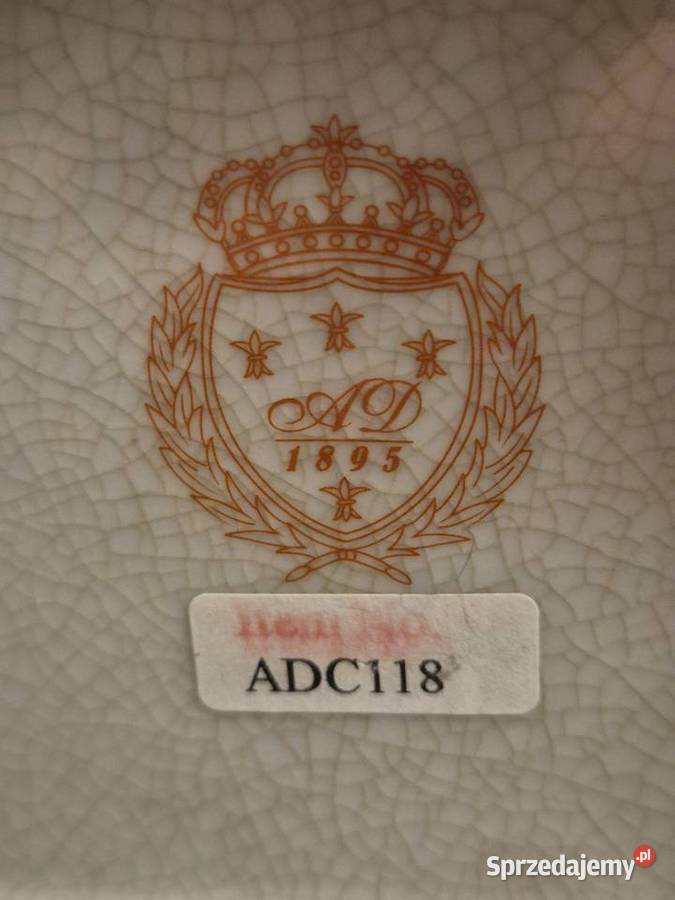 Porcelanowa waza królewska róże mosiądz ACD 118 Wrocław