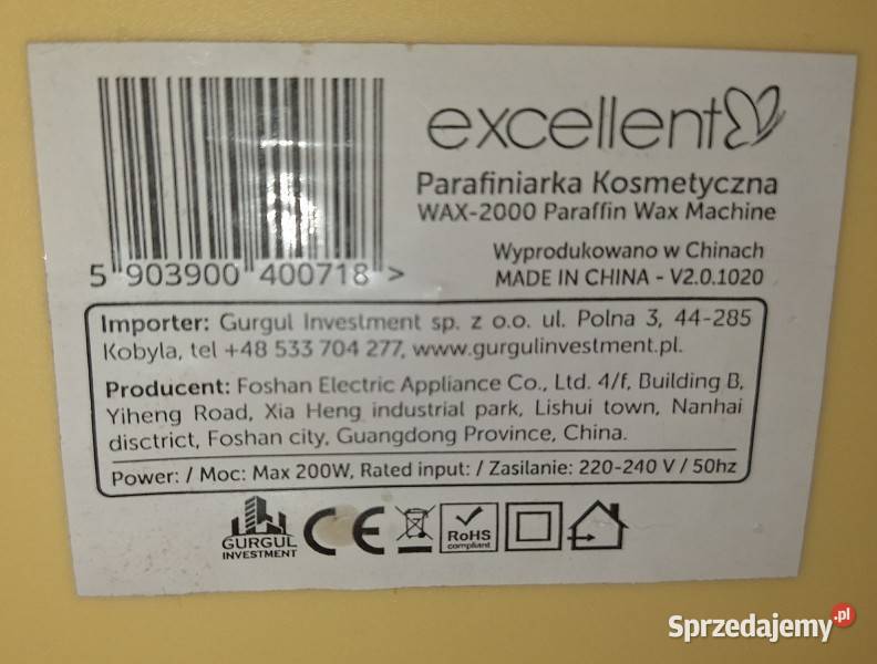 Parafiniarka z akcesoriami Warszawa