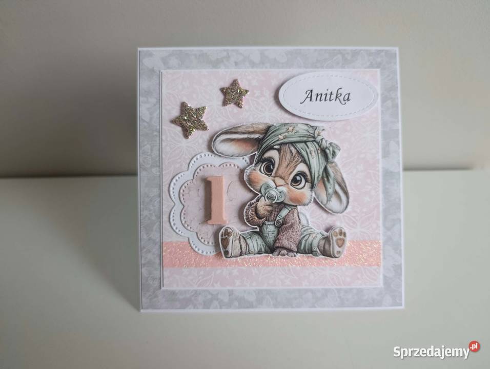 Kartka na urodziny roczek z personalizacją Łódź sprzedam