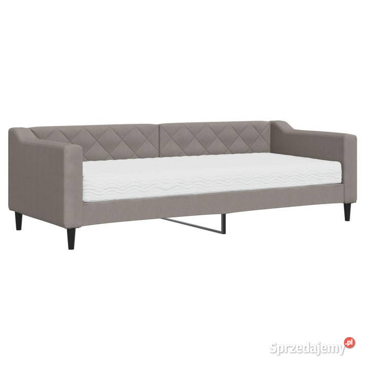 Sofa z materacem do spania kolor taupe tkanina Warszawa