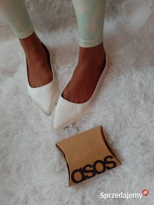 44 UK 11 ASOS Design Ekskluzywne białe baleriny Kraków sprzedam