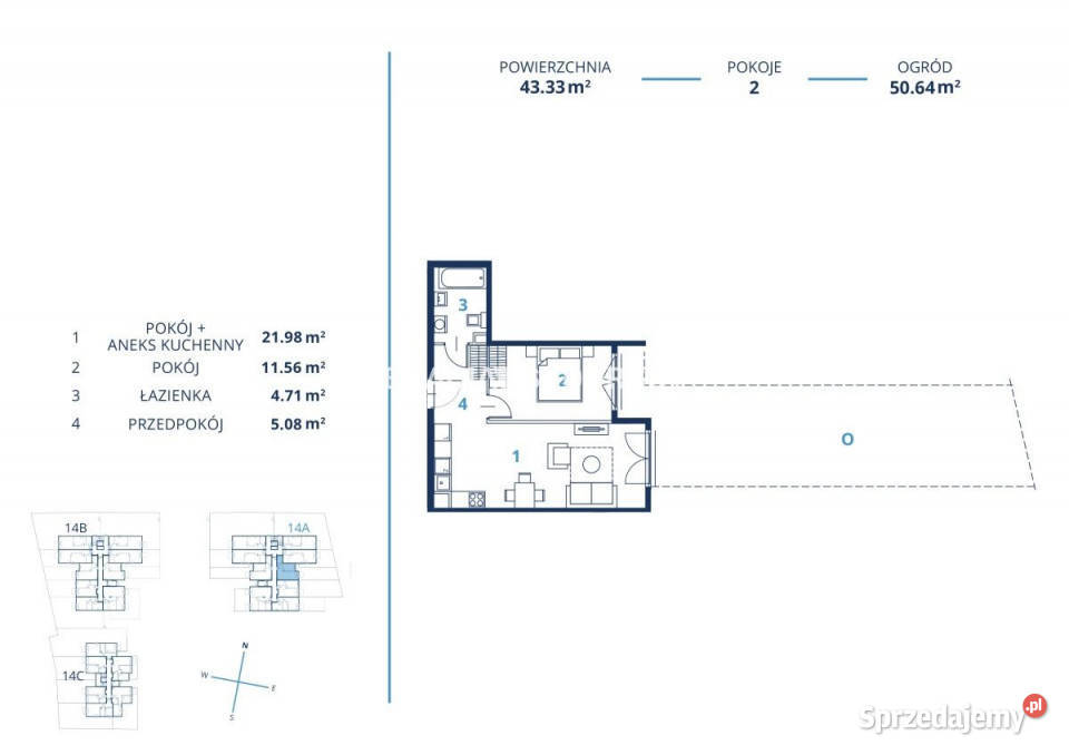 Mieszkanie Kraków Czerwone Maki 4367m2 2 43.67m2