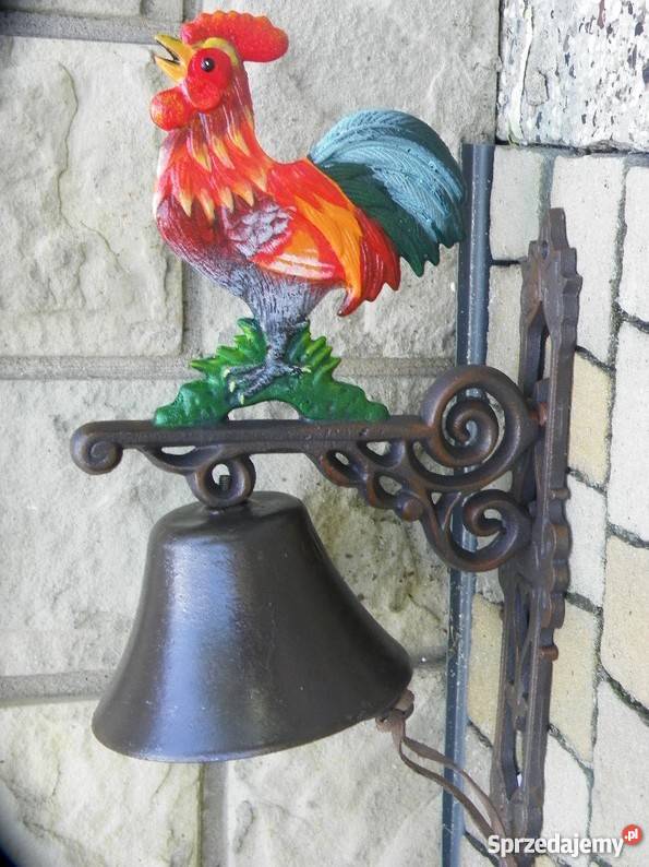 Zjawiskowy żeliwny dzwon dzwonek kogut