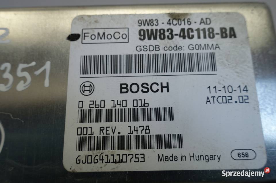 Jaguar XJ X351 MODUŁ sterownik 9W834C118BA lubelskie Rudka