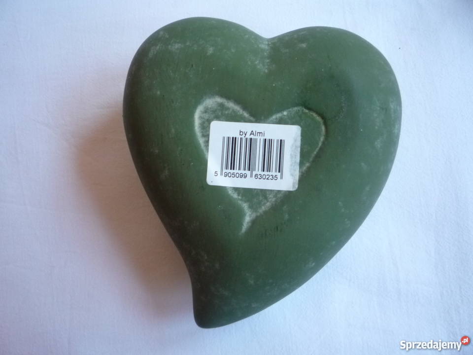 Almi Decor Nowy świecznik zielone serce ceramika Szczecin