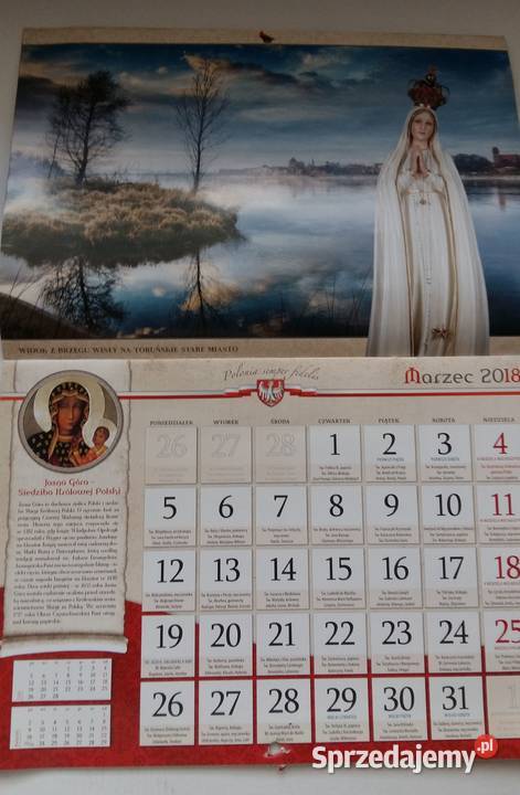 Kalendarz ścienny 2018r 365 dni z Maryją wiara, duchowość Łódź