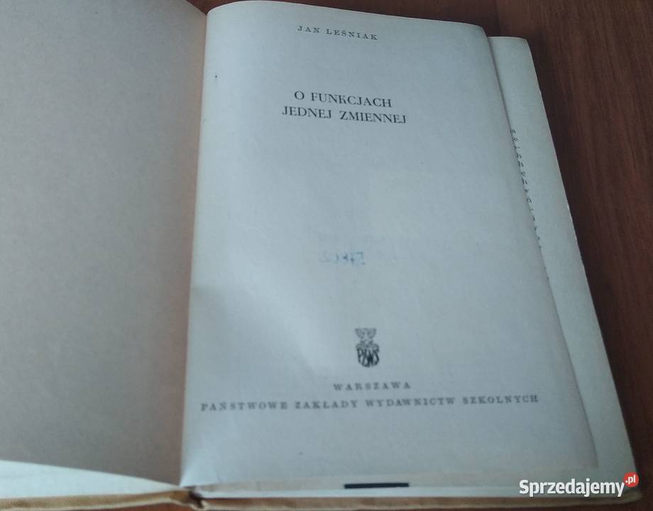 O funkcjach jednej zmiennej Biblioteczka pomorskie Gdańsk sprzedam