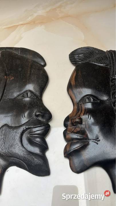 Afrykańska rzeźba głowa kobiety i mężczyzny Gdańsk