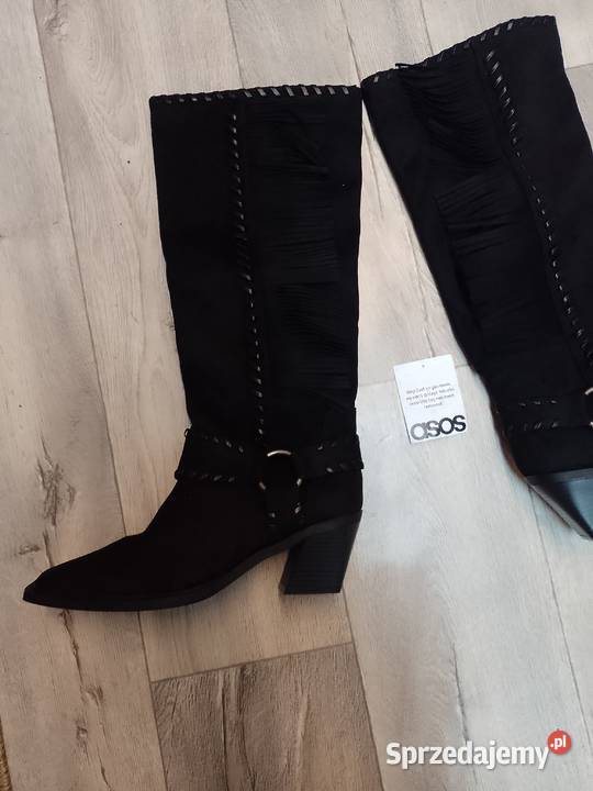 42 ASOS Design Czarne kozaki kowbojki z Asos małopolskie Kraków