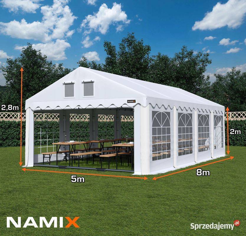 Namiot ROYAL 5x8 ogrodowy imprezowy garaż Jabłonna