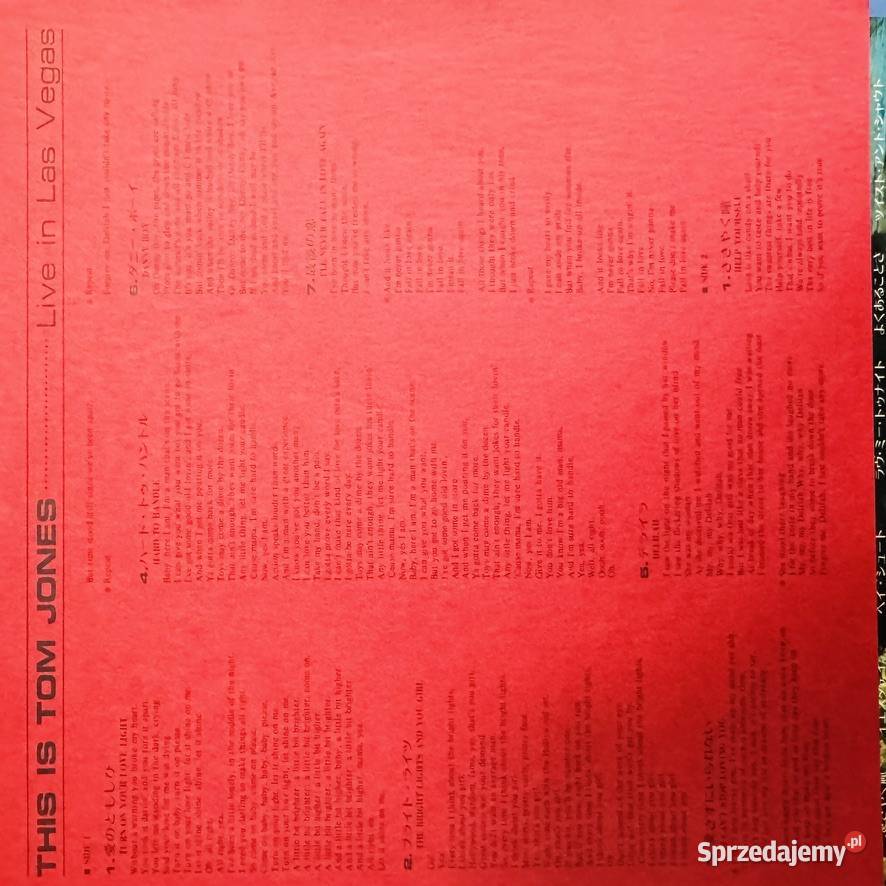 Tom Jones Live In Las Vegas EXEX Japan Obi LP płyta winylowa Gdańsk