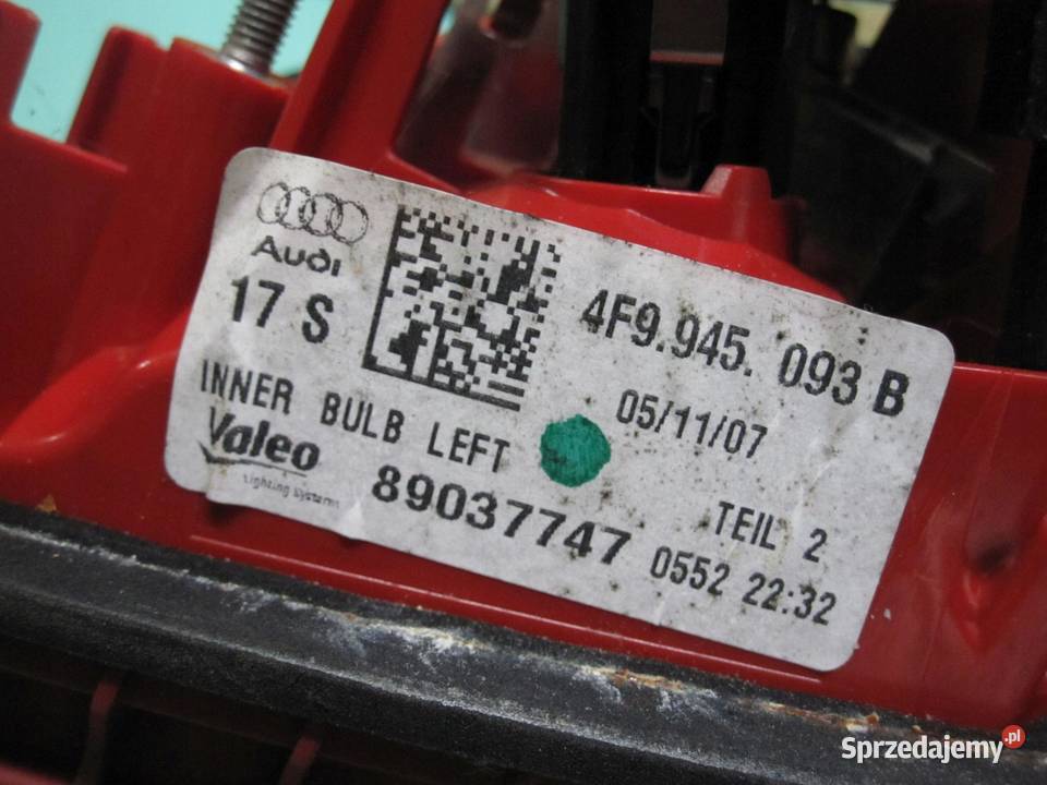 AUDI A6 C6 07r lampa lewa tył w klapę 4F9945093B osobowe Części samochodowe sprzedam
