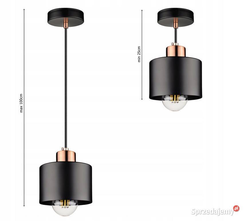 LAMPA WISZĄCA Nowoczesna czarna mosiądz