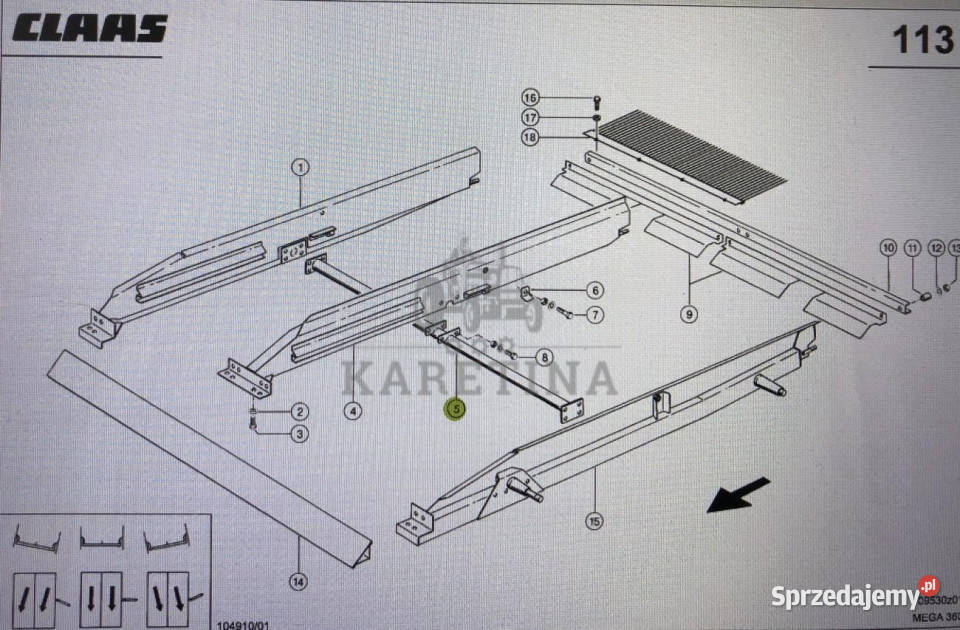 Połączenie poprzeczne Claas Mega 370340 kat Jastrzębniki sprzedam