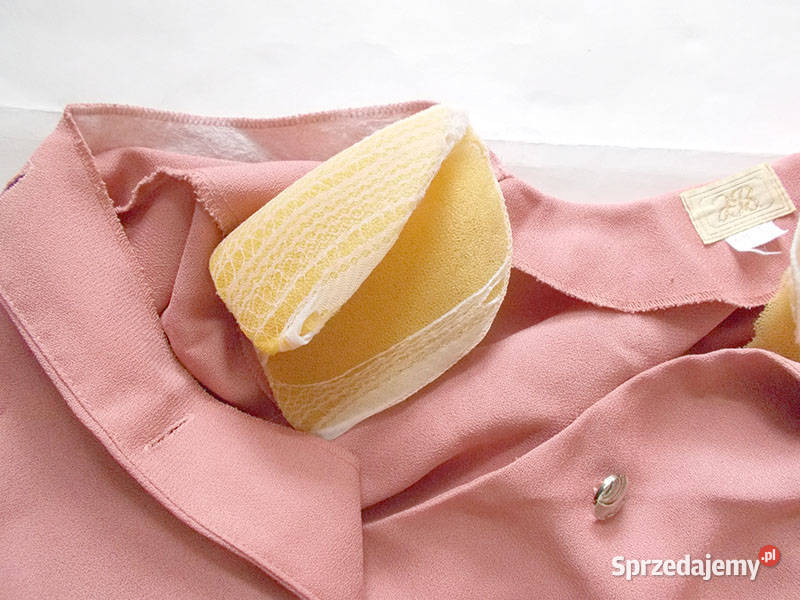 brudny róż żakiet krótki rękaw pudrowa bluzka Gdańsk