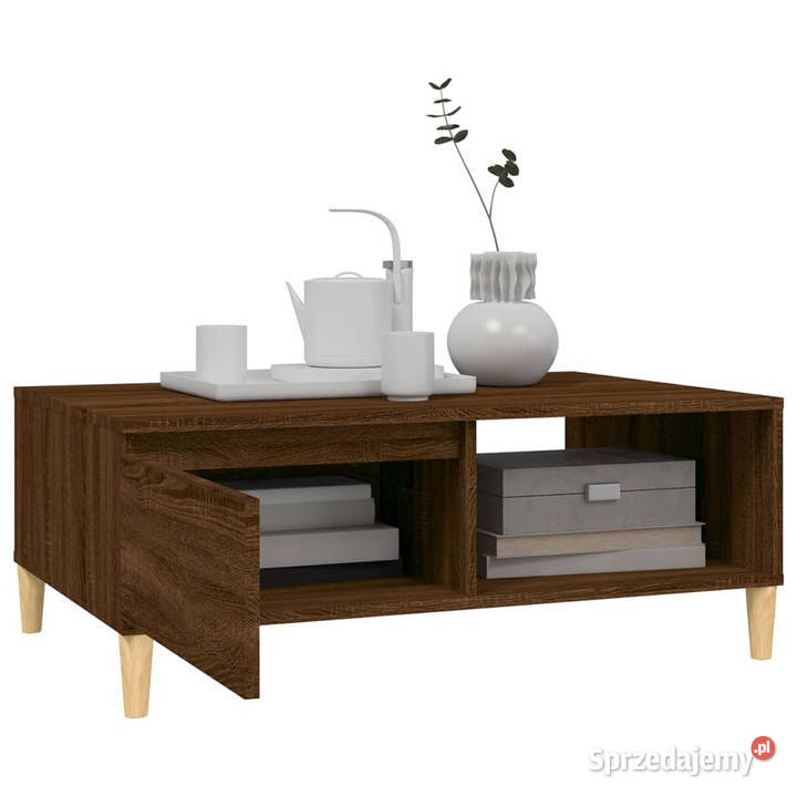 Stolik kawowy brązowy dąb 90x60x35 materiał mazowieckie