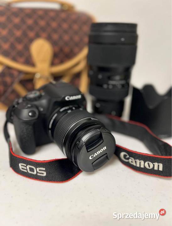 Aparat Canon z kompatybilnym obiektywem Sigma Wiązownica