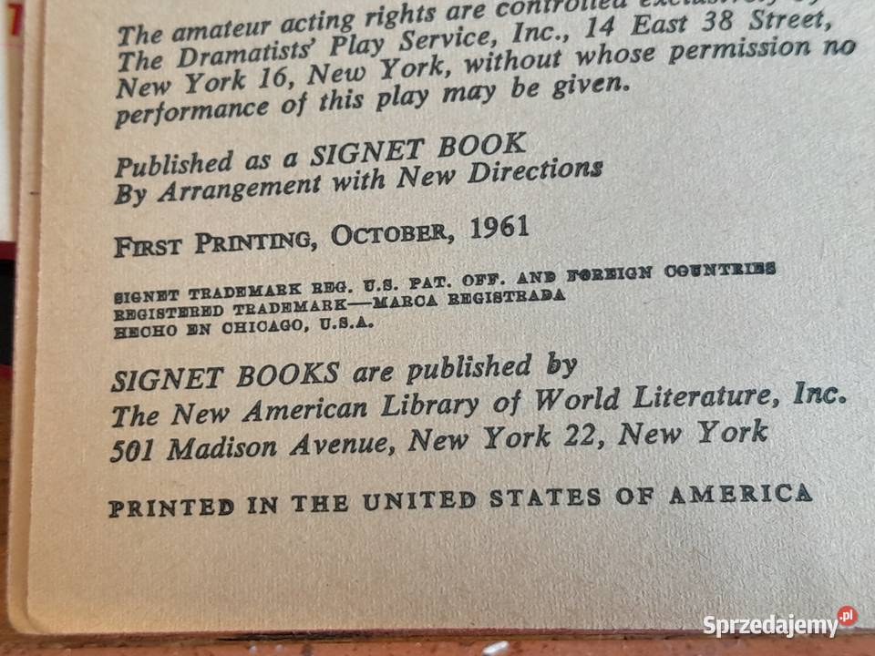 Stare książki Tennessee Williams Edward Albee Dąbrowa Górnicza