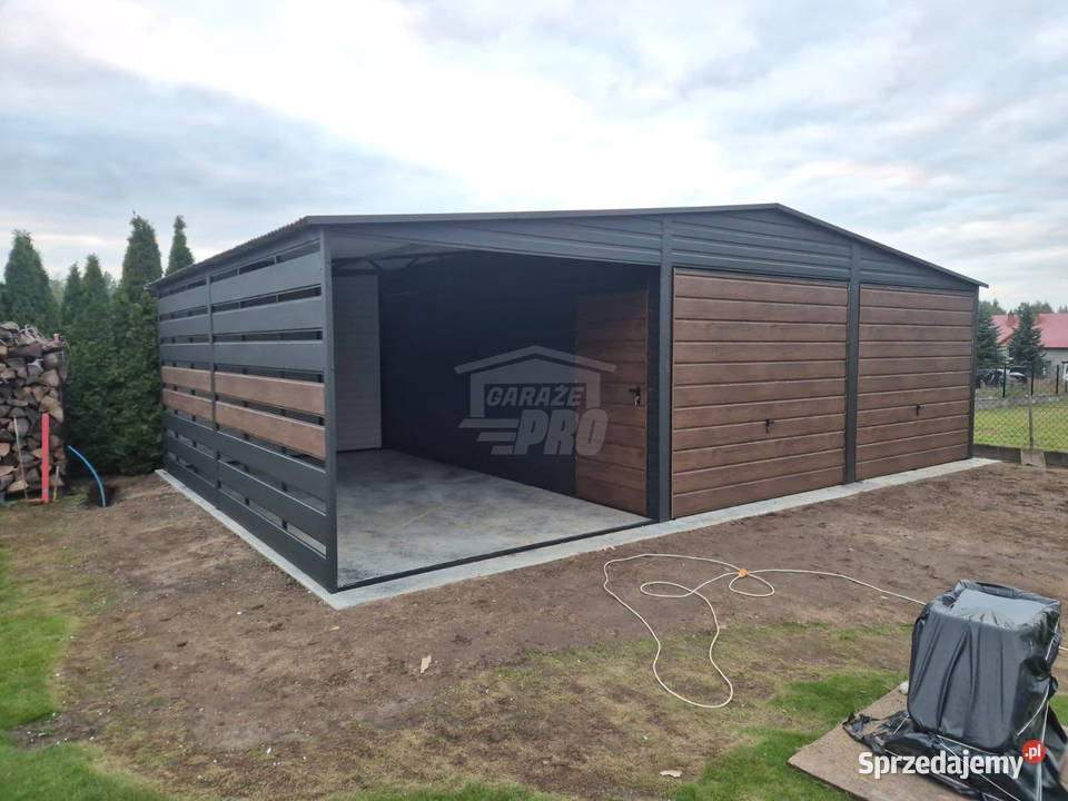 Garaż blaszany 6x6m wiata 3m 2x brama drzwi dach 36m2 Zielona Góra