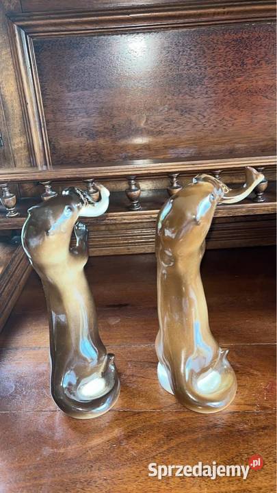 Wydra z rybą figurka Łomonosow Bez sygnatury