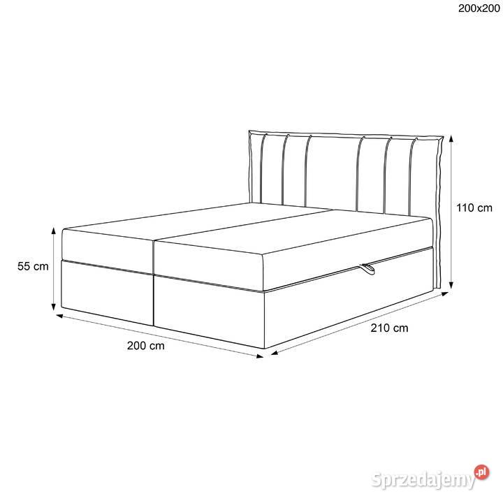 Łóżko kontynentalne z pojemnikiem Moly różne Tarchały Małe